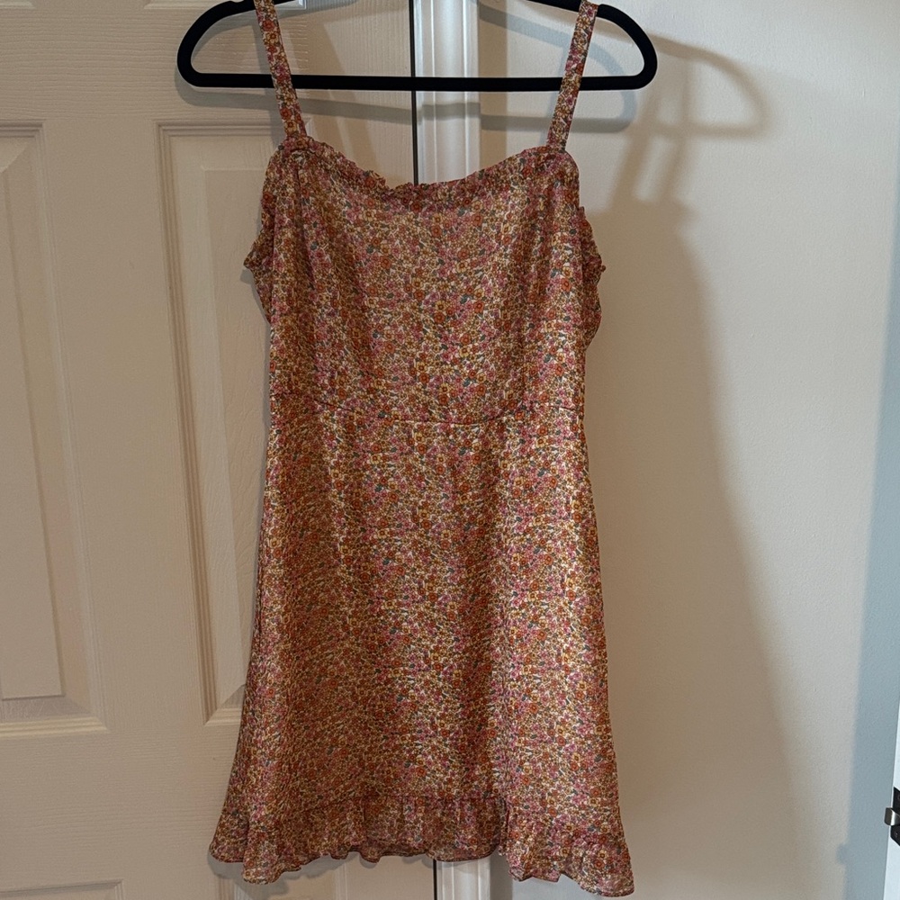 Floral Sleeveless Dress with Ruffle Trim